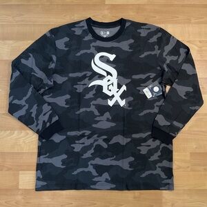 New Era Black and Gray Camo Long Sleeve Tee